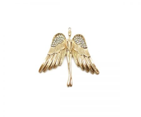 Gold Sterling Silver Angel Wing Charm