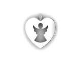 LAN-001 Sterling Silver Heart Angel Charm