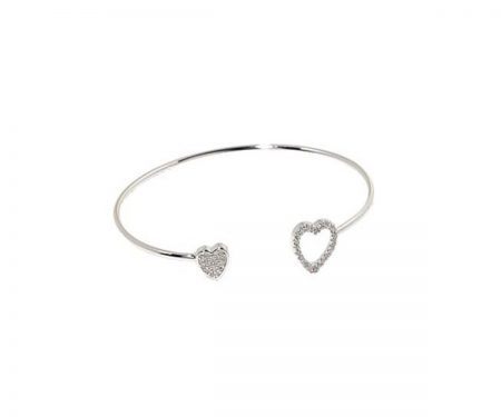 Sterling Silver Heart Cuff Bracelet