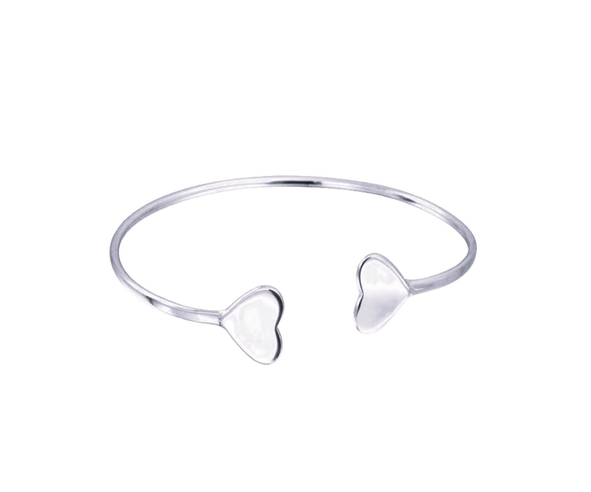 Sterling Heart Cuff Bracelet | LAYRA silver