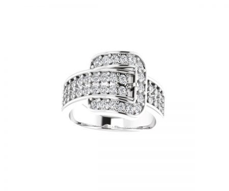 Sterling Silver CZ Belt Ring