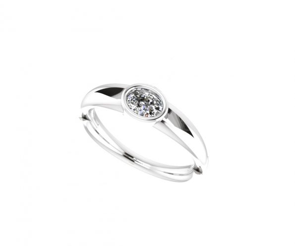 LRN-008 Sterling Silver Ring With Cz Stone