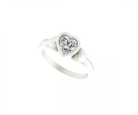 Sterling Silver Cz Heart Ring
