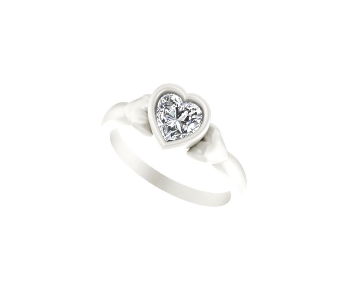 Sterling Silver Cz Heart Ring LAYRA silver