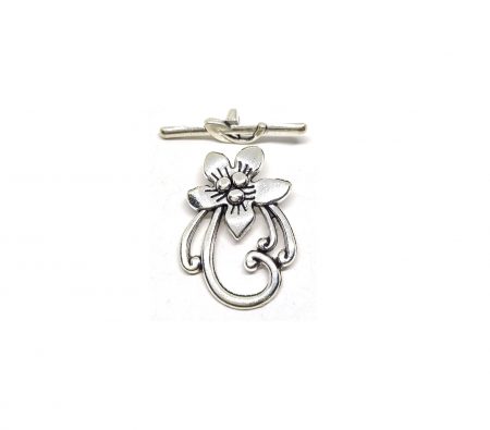 925 silver Flower Toggle Clasp
