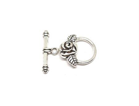 Sterling Silver Rose Toggle Clasp