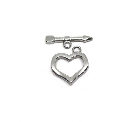 Silver Heart Toggle Clasp