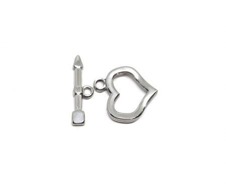 Sterling Silver Heart Toggle Clasp